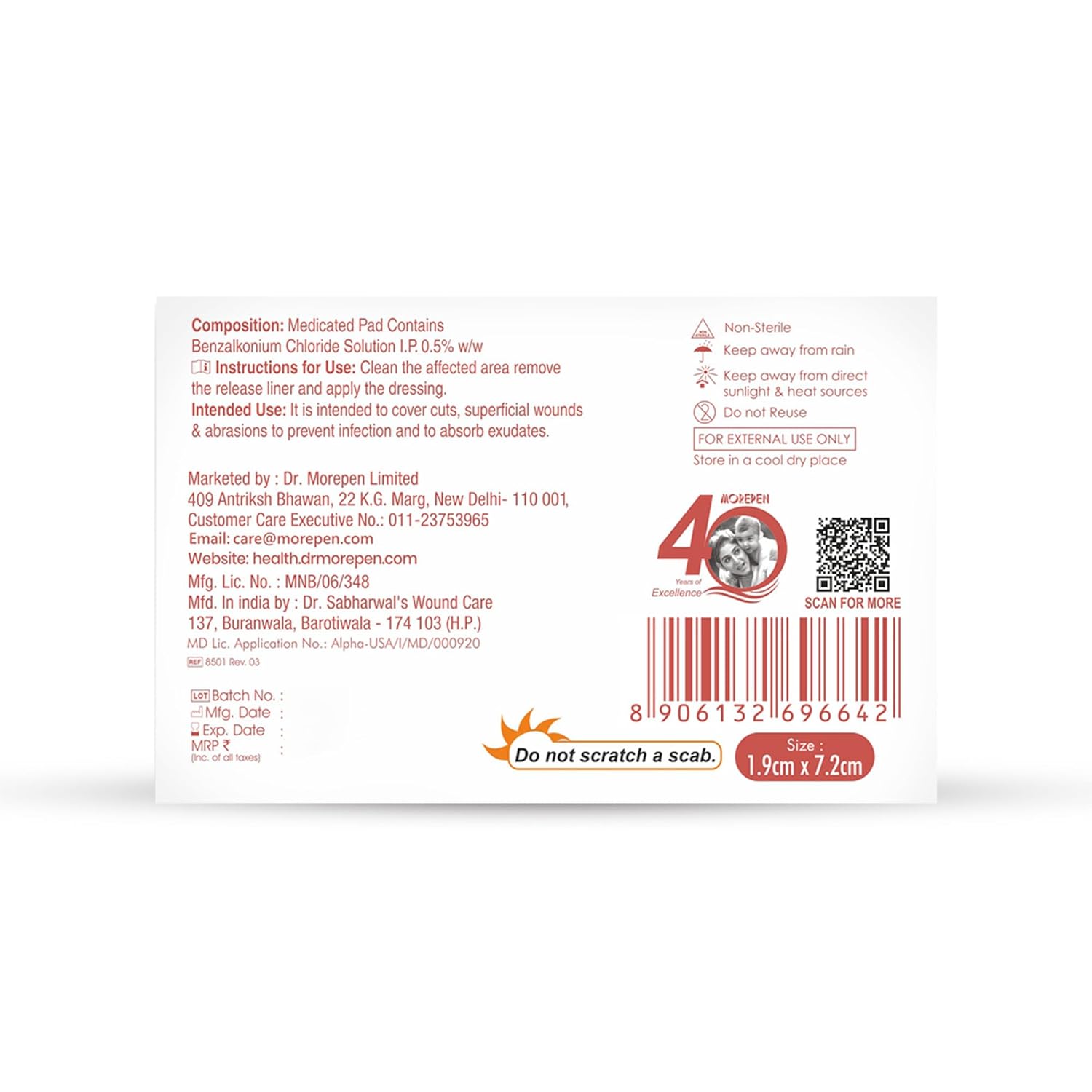 Dr.Morepen Band Aids | Washproof First Aid Bandage | Flexible & Breathable | 100 Strips For Kids and Adults