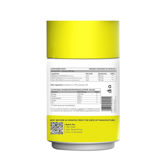Nutriherbs Raspberry Ketone Veggie Capsules - 60 Caps