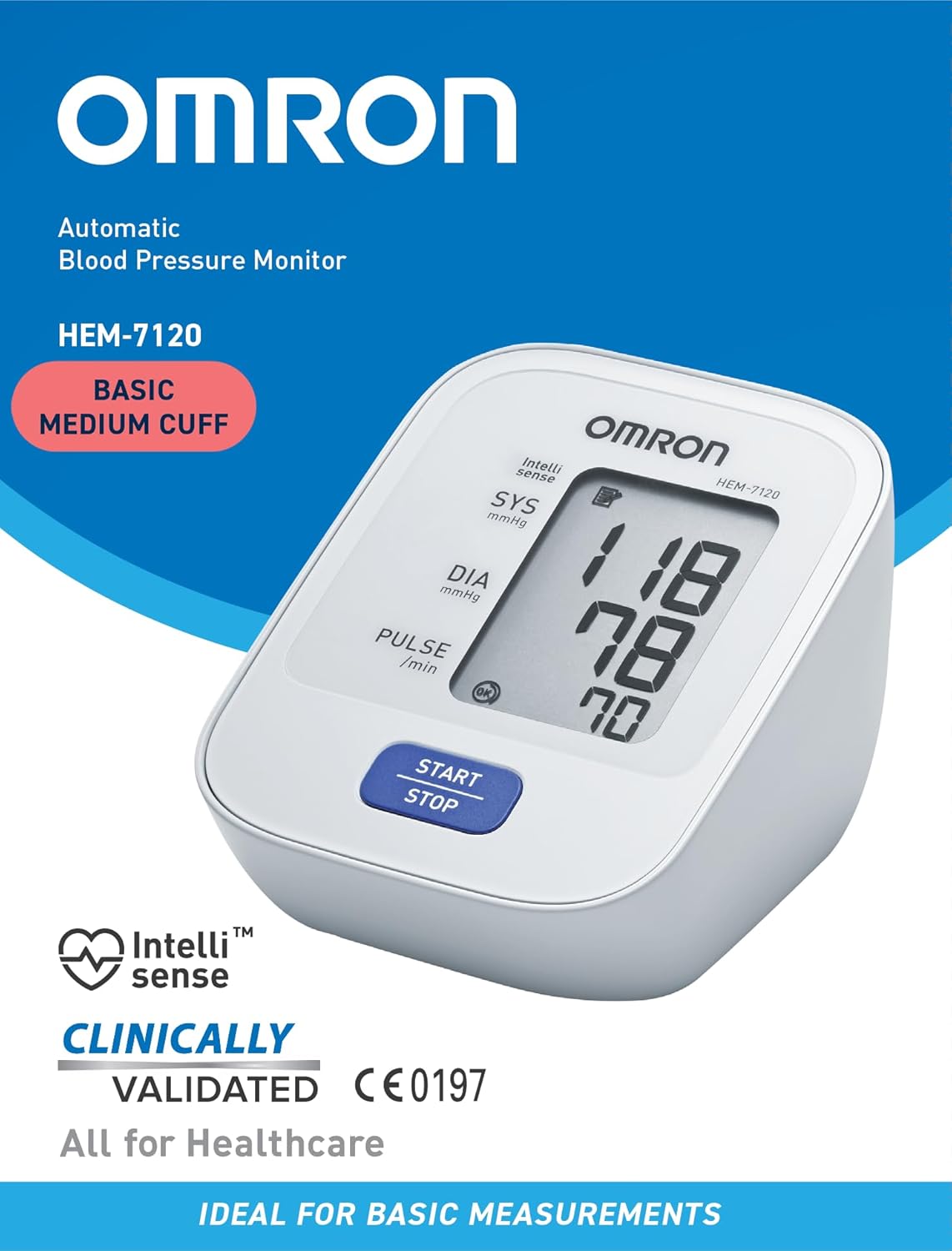 Omron HEM 7120 Fully Automatic Digital Blood Pressure Monitor With Intellisense Technology For Most Accurate Measurement