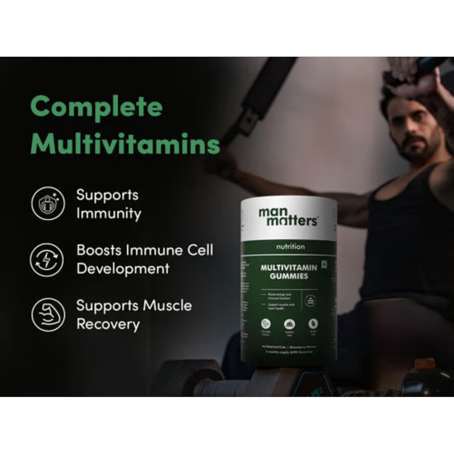 Man Matters Multivitamin Gummies For Men - Strawberry Flavor - 60 Gummies