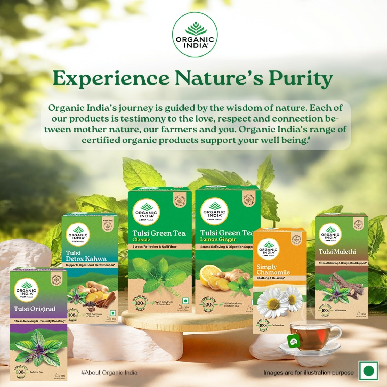 A TATA Product - Organic India Tulsi Ginger - 25 Tea Bags