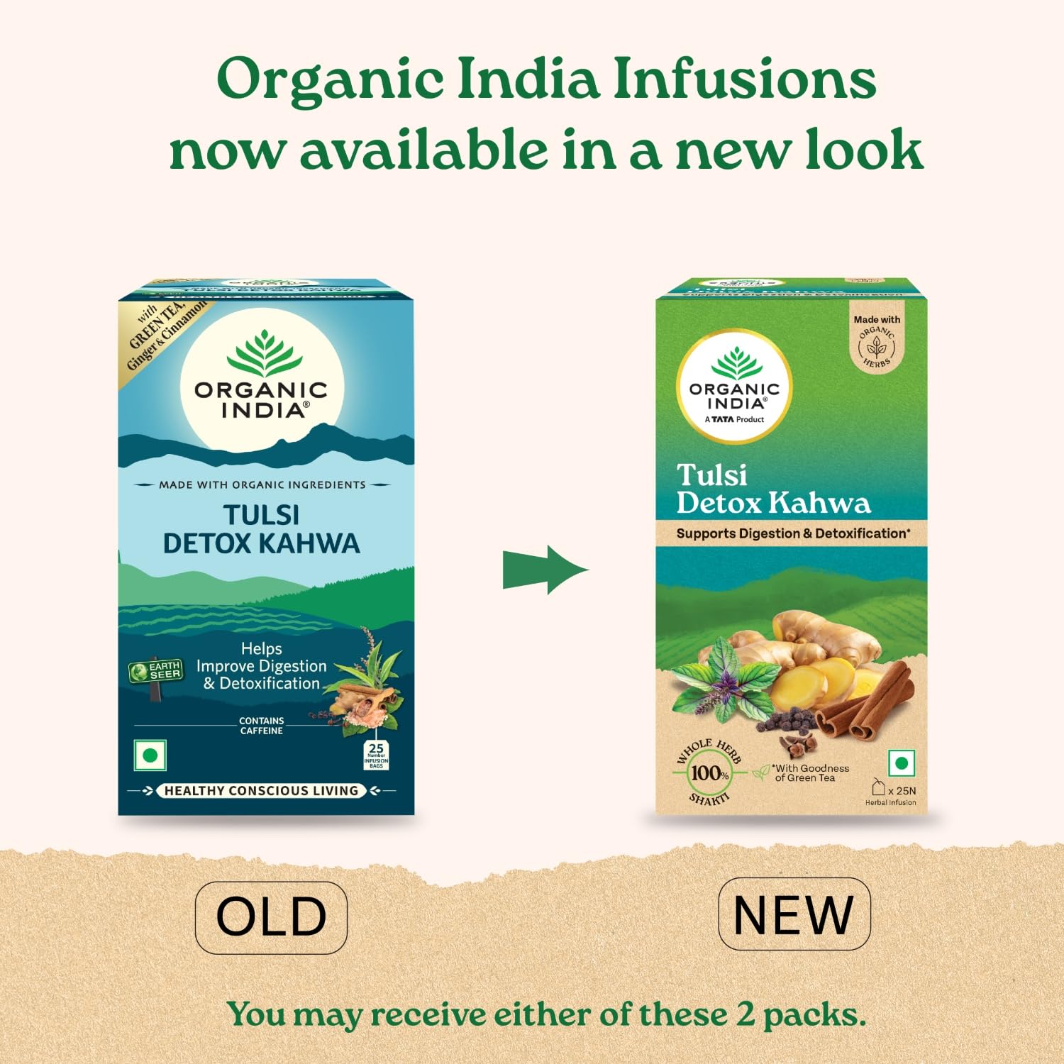 A TATA Product - Organic India Tulsi Detox Kahwa - 25 Tea Bags
