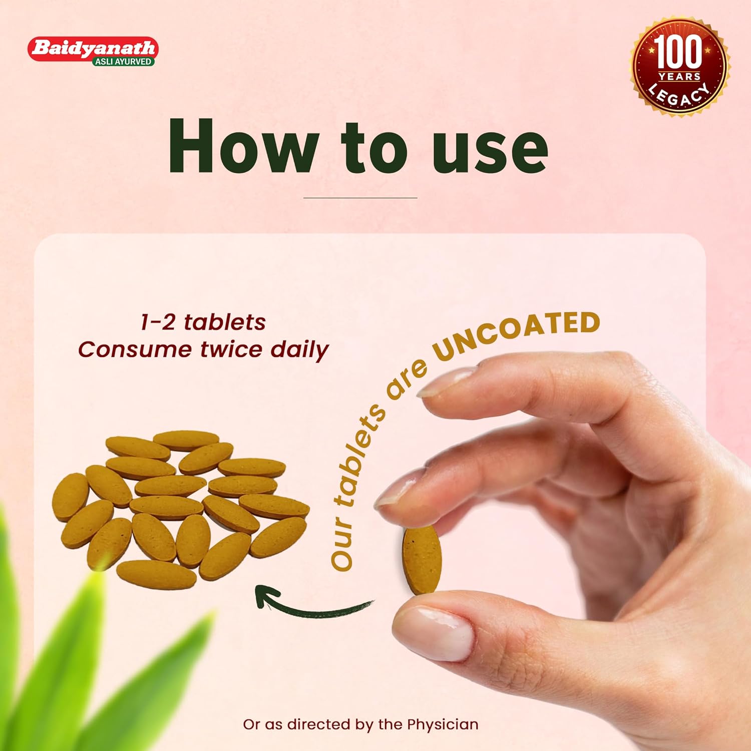 Baidyanath Haldi Tablets - 60 Tablets (Pack of 2) | Ayurvedic Turmeric Supplement