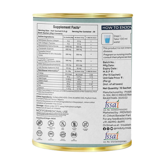 Miduty by Palak Notes Build Joints Back Sachets - Jaljeera - 15 sachets