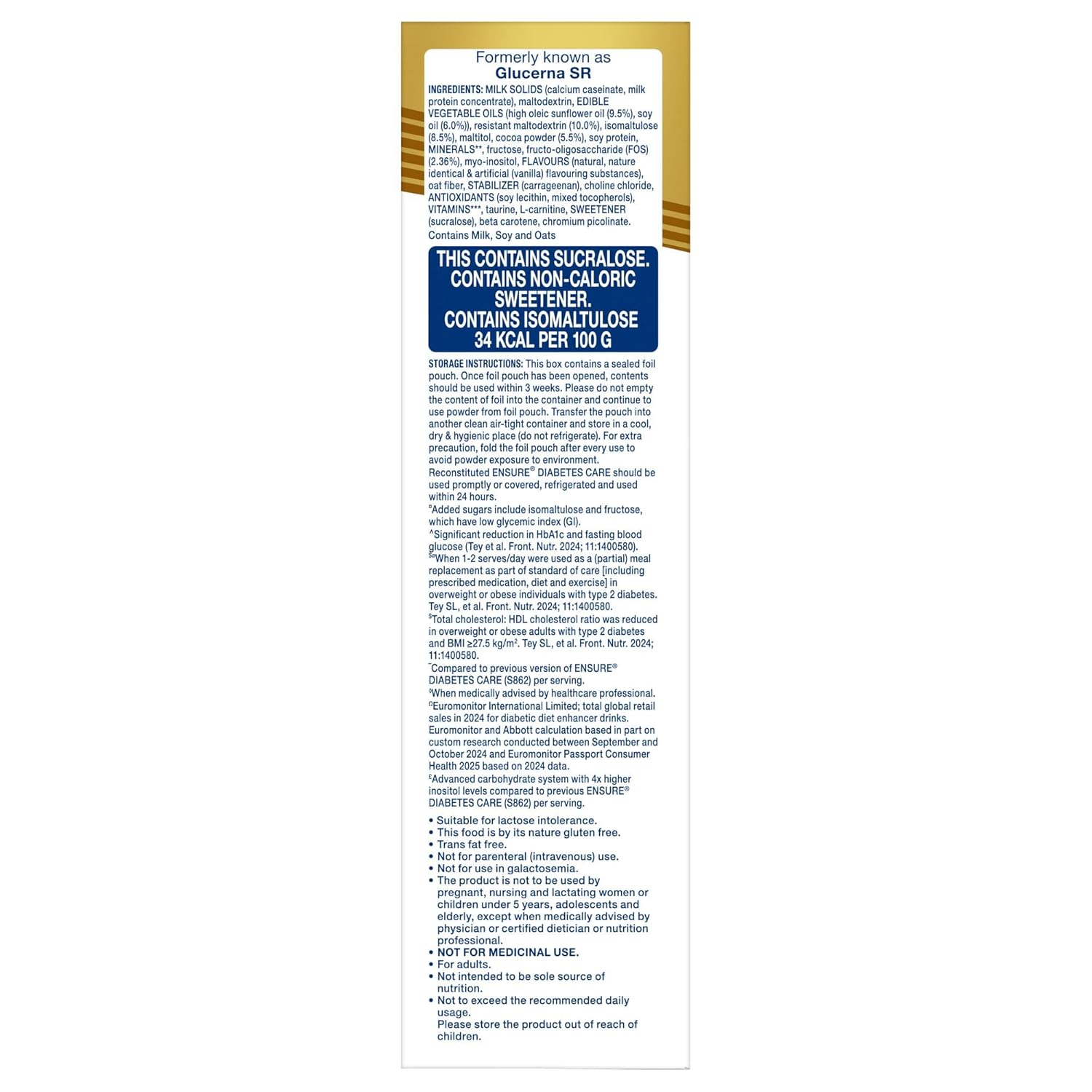 Ensure Diabetes Care Chocolate Refill 375g Abbott