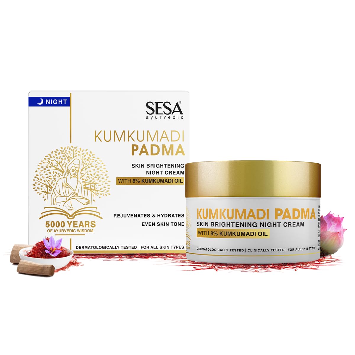 Sesa Ayurvedic Kumkumadi Padma Night Cream - 50 gm