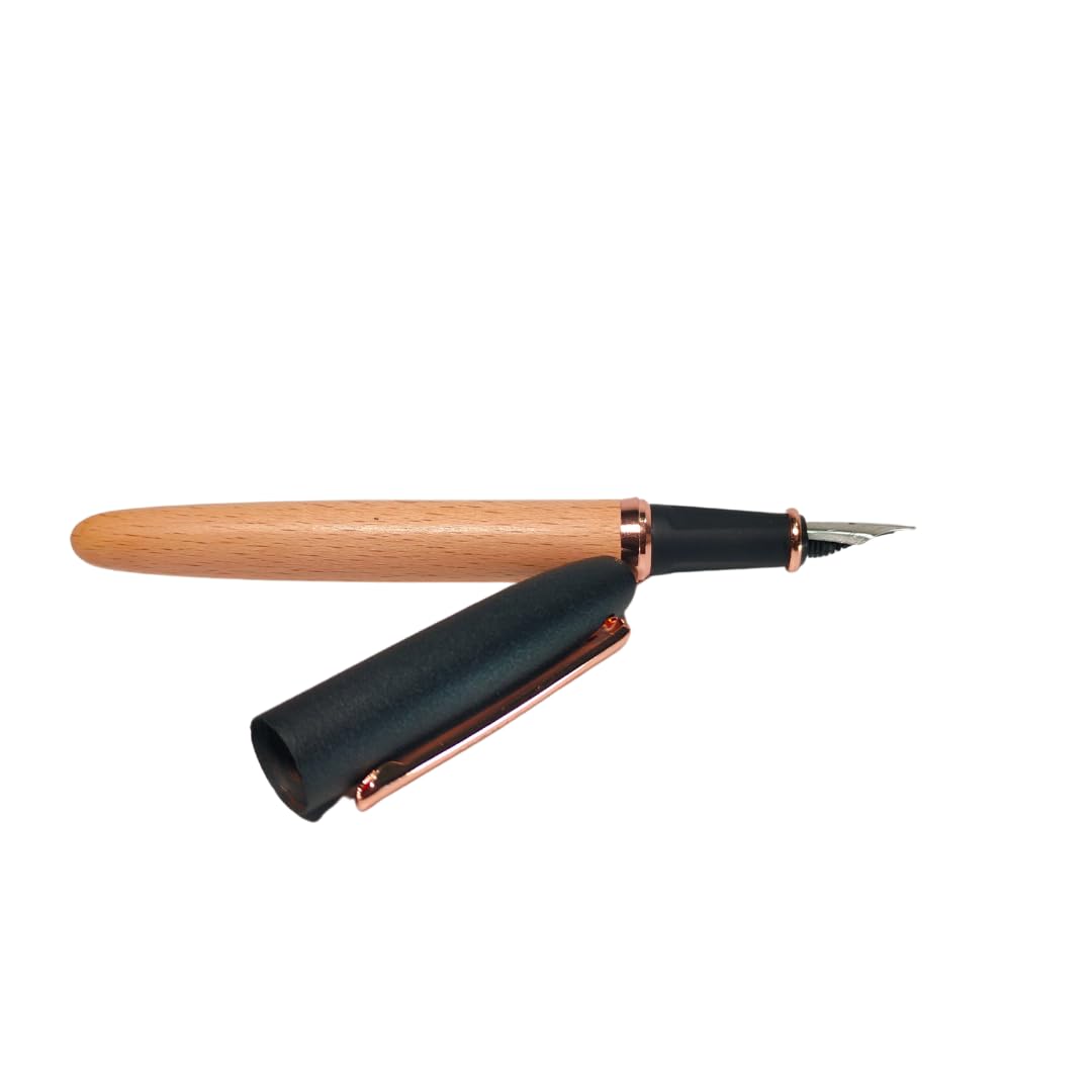 Submarine 1597 Premium Fountain Pen Wooden Finish with Matte Black Cap
