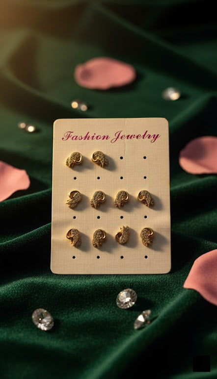Trendy Ethnic Gold Stud Combo Pack