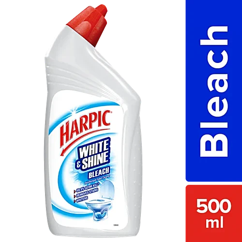 Harpic White & Shine Disinfectant Toilet Cleaner Bleach, 500 ml