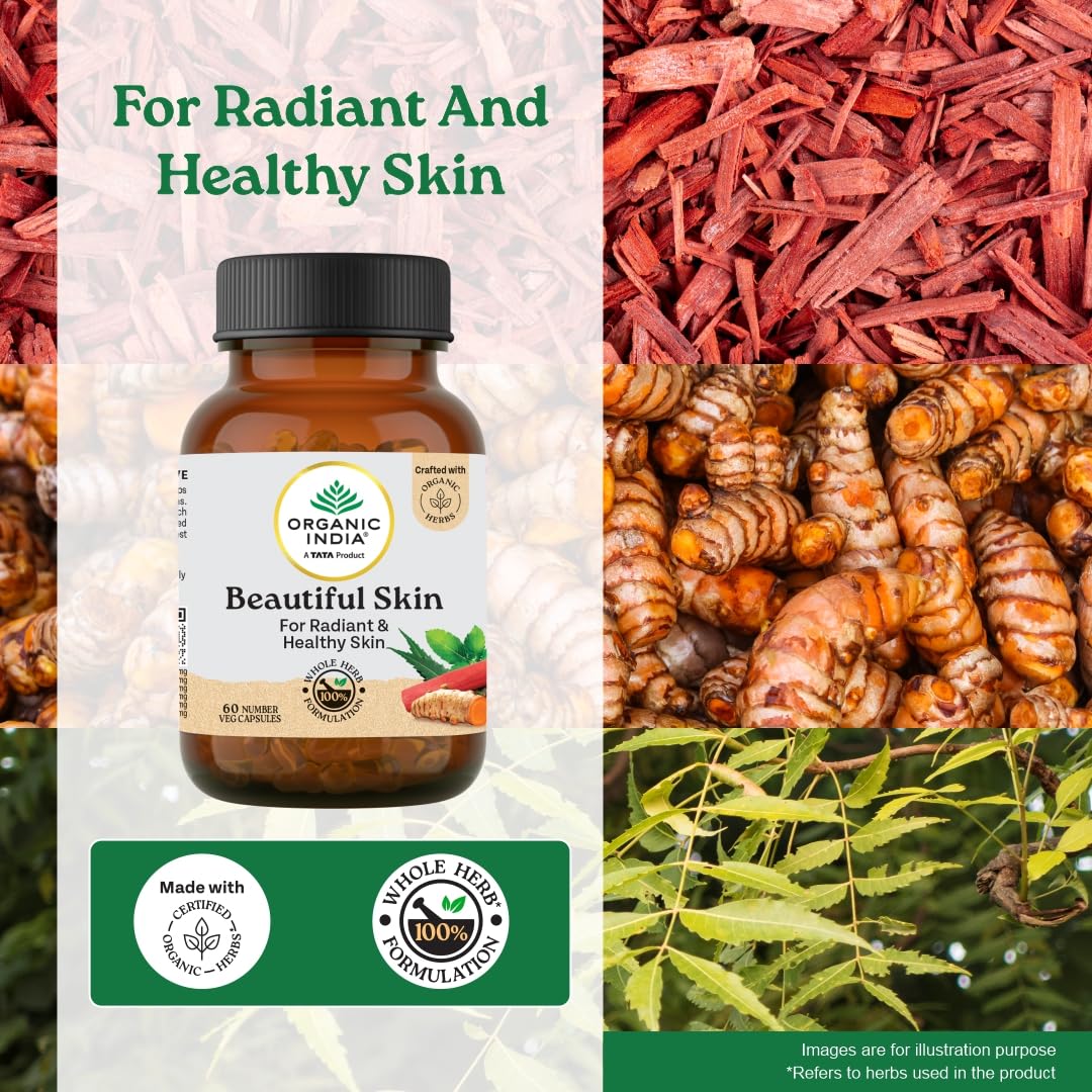 A TATA Product -Organic India Beautiful Skin Capsules, 60 Capsules