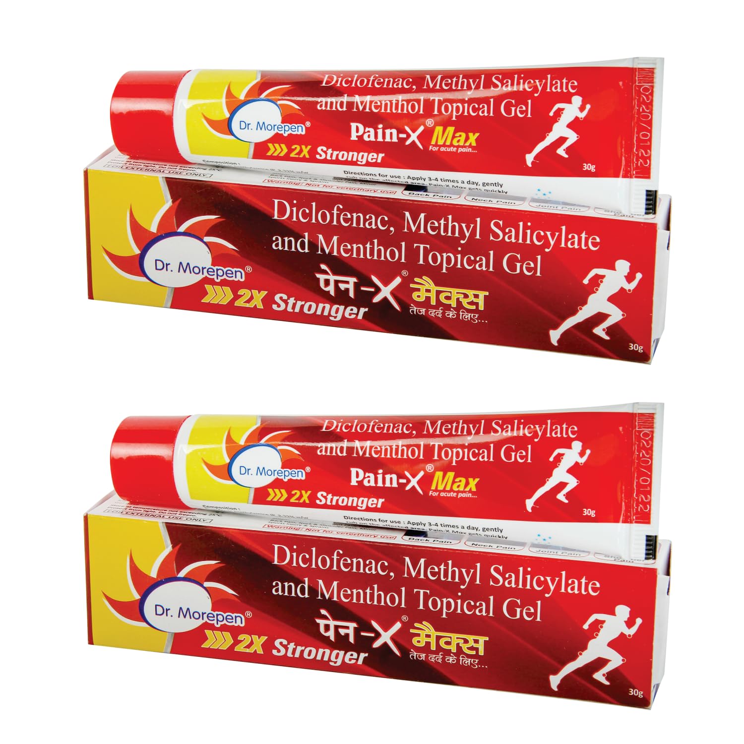 DR. MOREPEN Pain-X Max Body Pain Relief Gel for Muscle, Neck & Back Pain Relief - 30gm Pack of 2