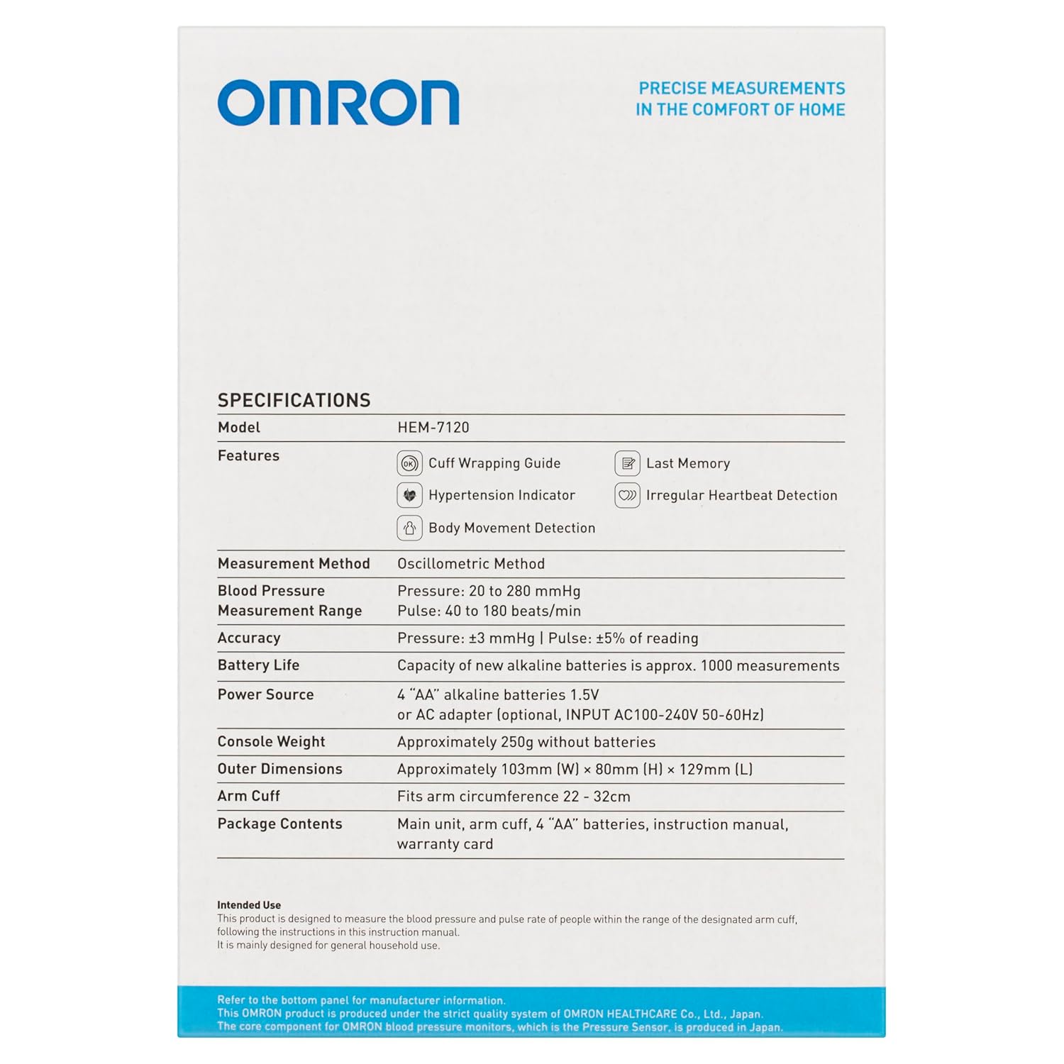 Omron HEM 7120 Fully Automatic Digital Blood Pressure Monitor With Intellisense Technology For Most Accurate Measurement