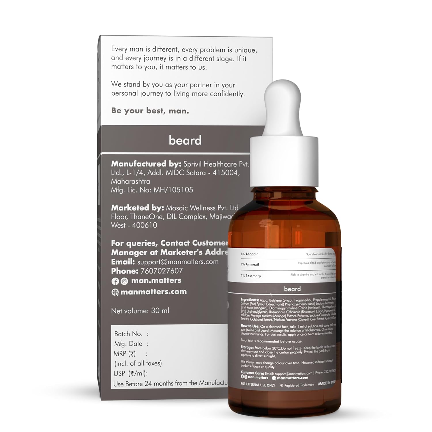 Man Matters Beardgro Oil-In-Serum - 30 ml