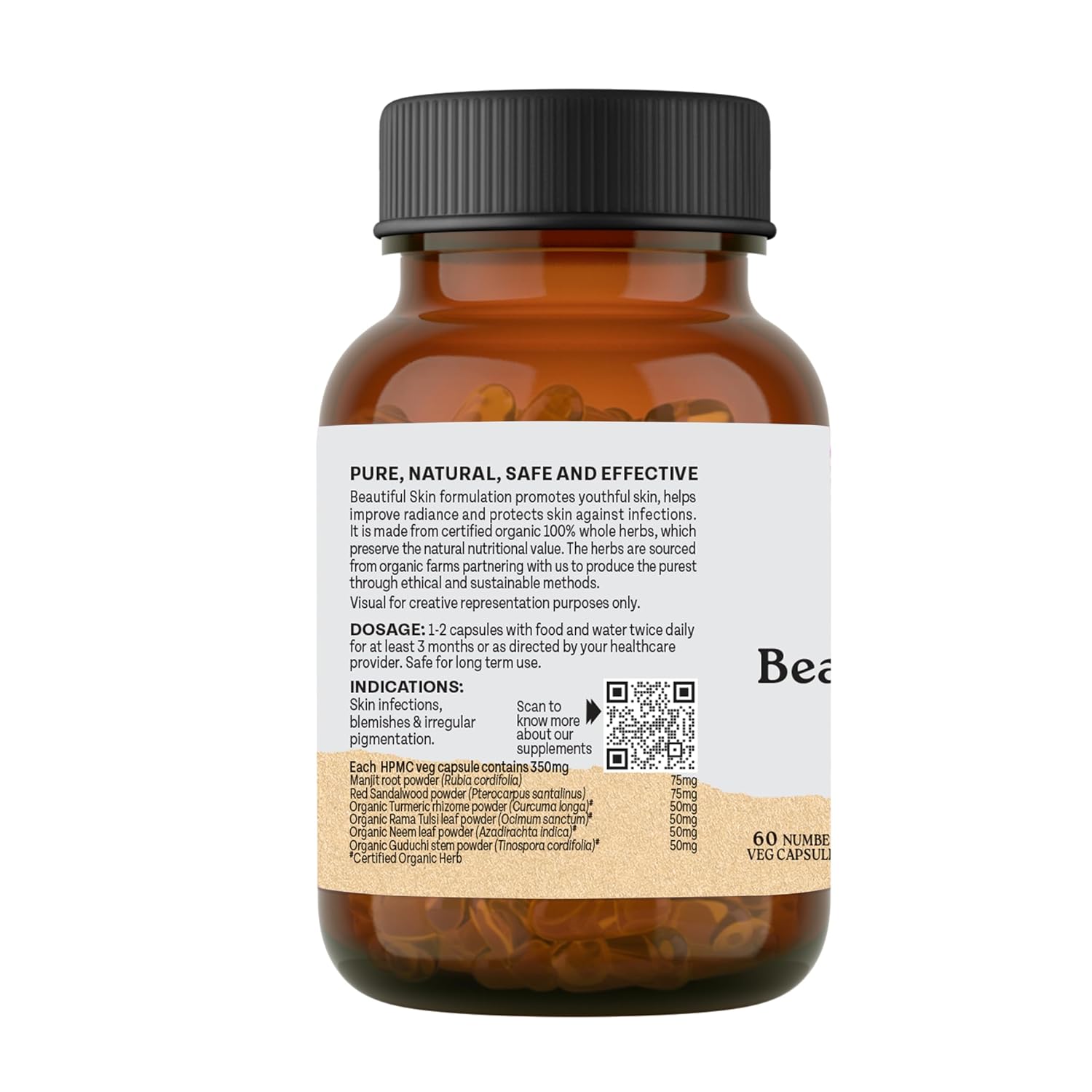 A TATA Product -Organic India Beautiful Skin Capsules, 60 Capsules