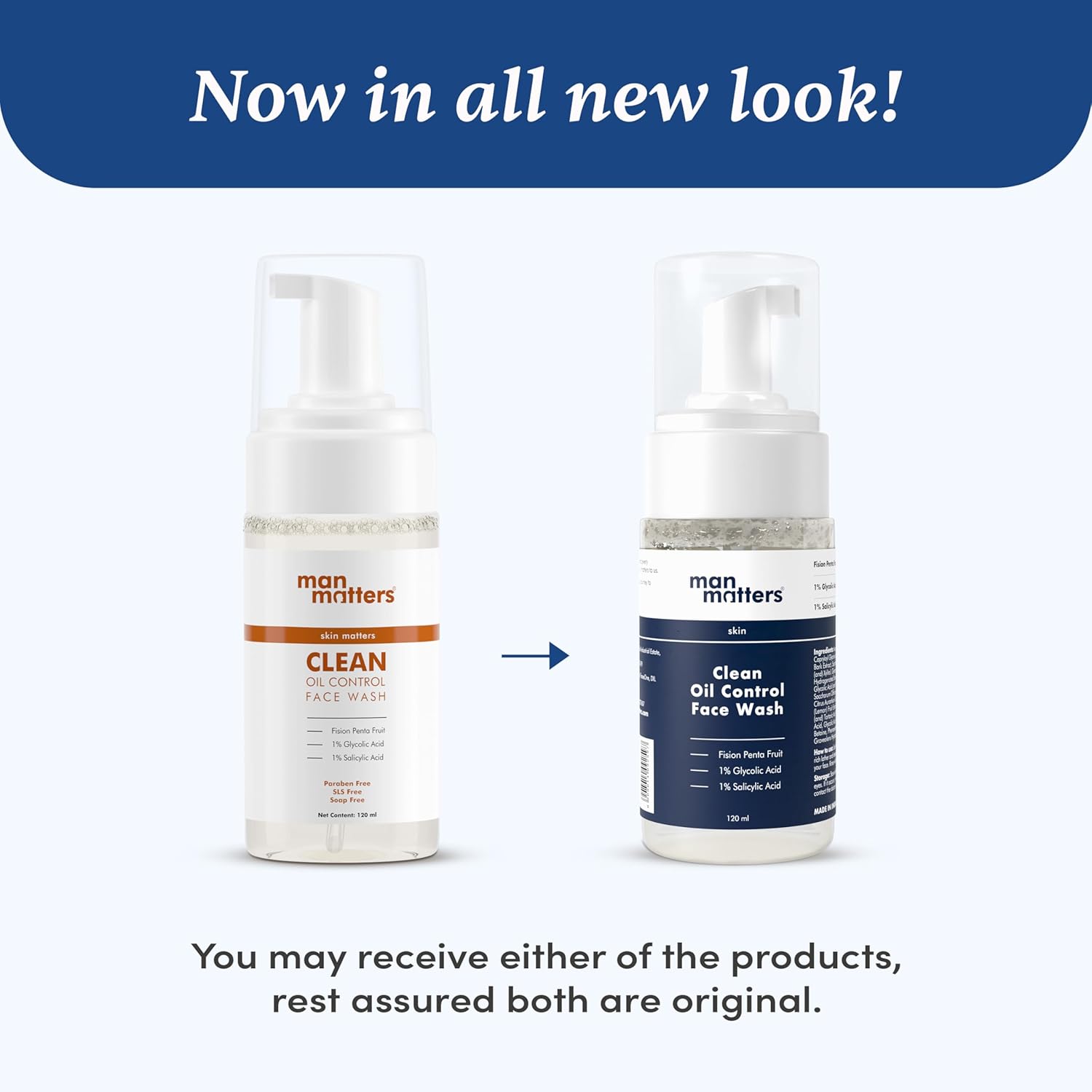 Man Matters Clean Oil Control Face Wash For Men With % Salicylic & Glycolic Acid - 120 ml