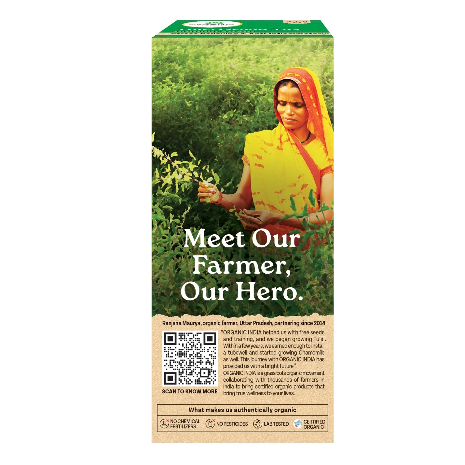 A TATA Product - Organic India Tulsi Green Tea Pomegranate - 25 Tea Bags