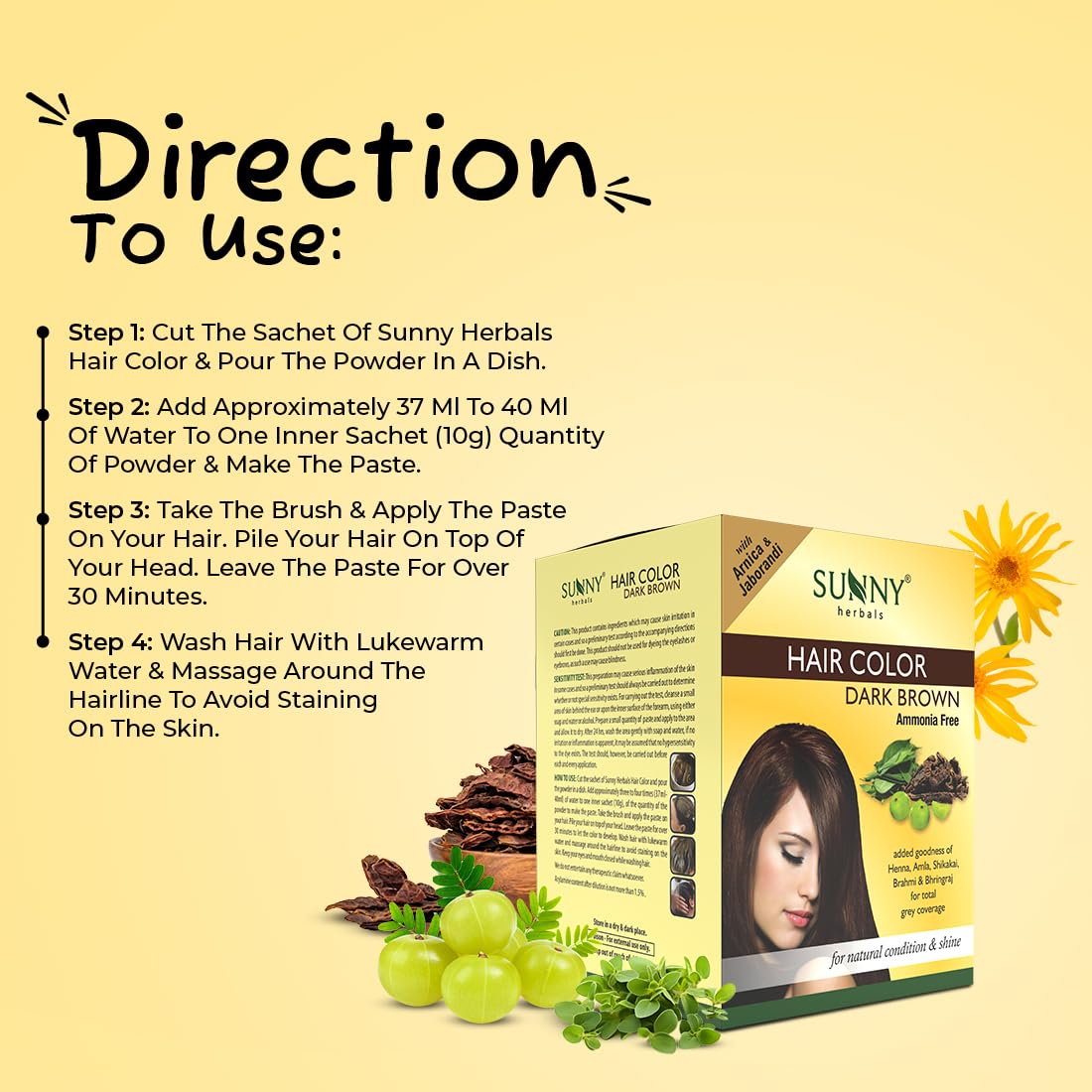 Bakson's Sunny Herbals Hair Color Burgundy - 20 gm - Pack of 2