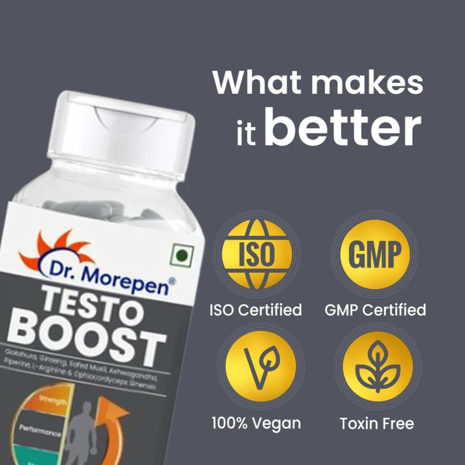 DR. MOREPEN Testo Boost - 60 Tablets & Shilajit 60 Capsules