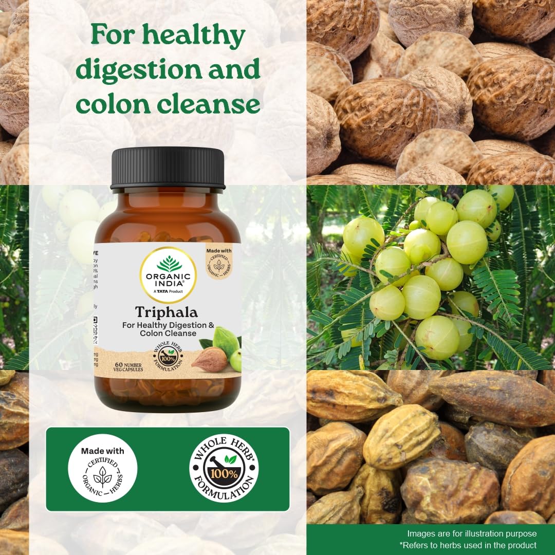 A TATA Product - Organic India Triphala Capsules, 60 Capsules