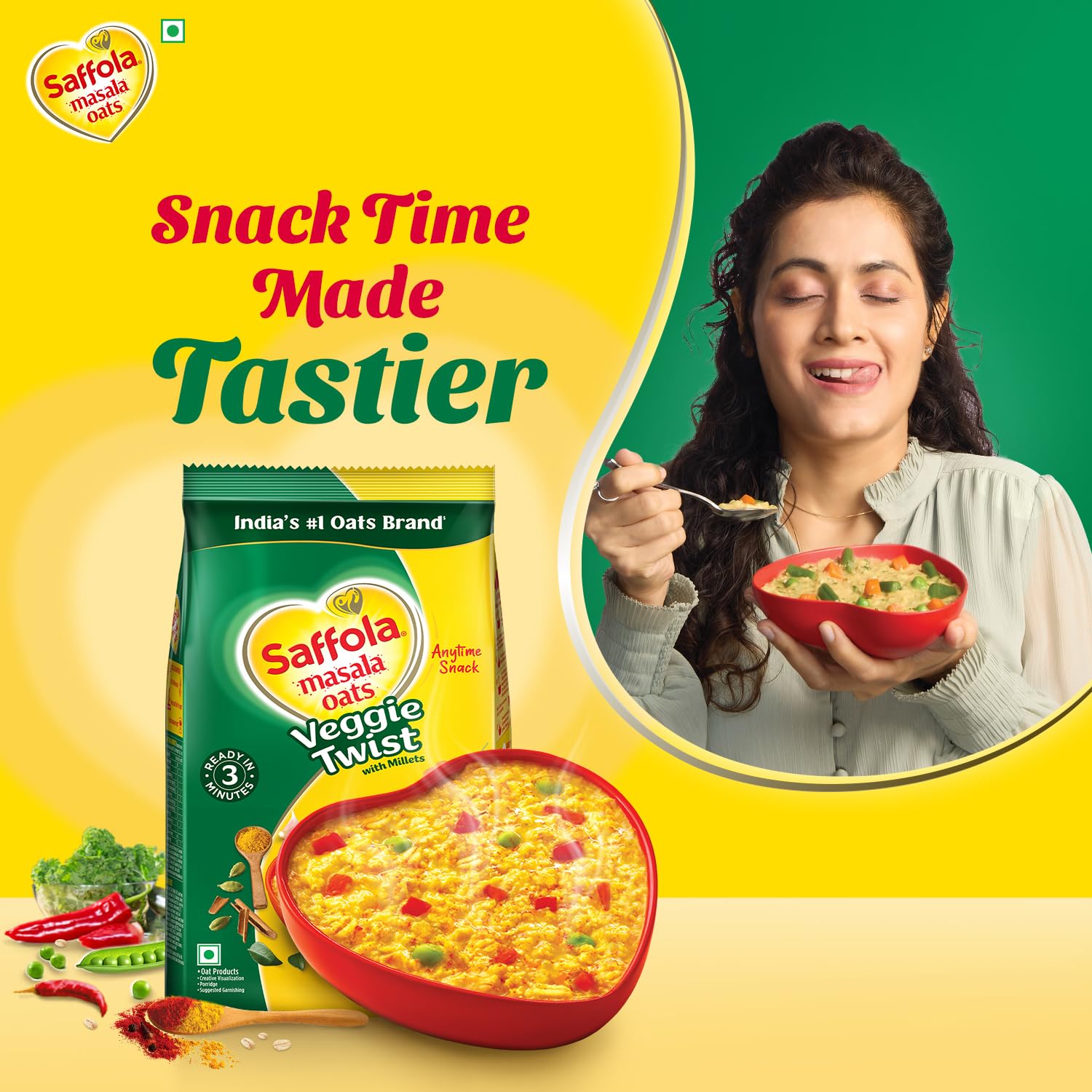 Saffola Masala Oats Veggie Twist - 1 kg