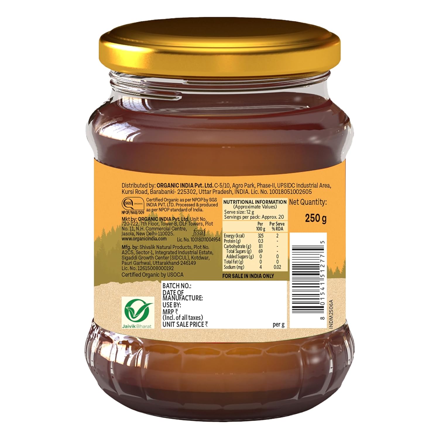 A TATA Product - ORGANIC INDIA Himalayan Multi Floral Honey 250g