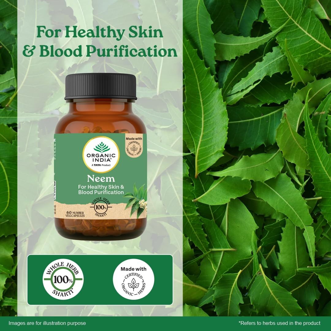 A TATA Product - Organic India Neem Blood Purifier - 60 Veg Capsules