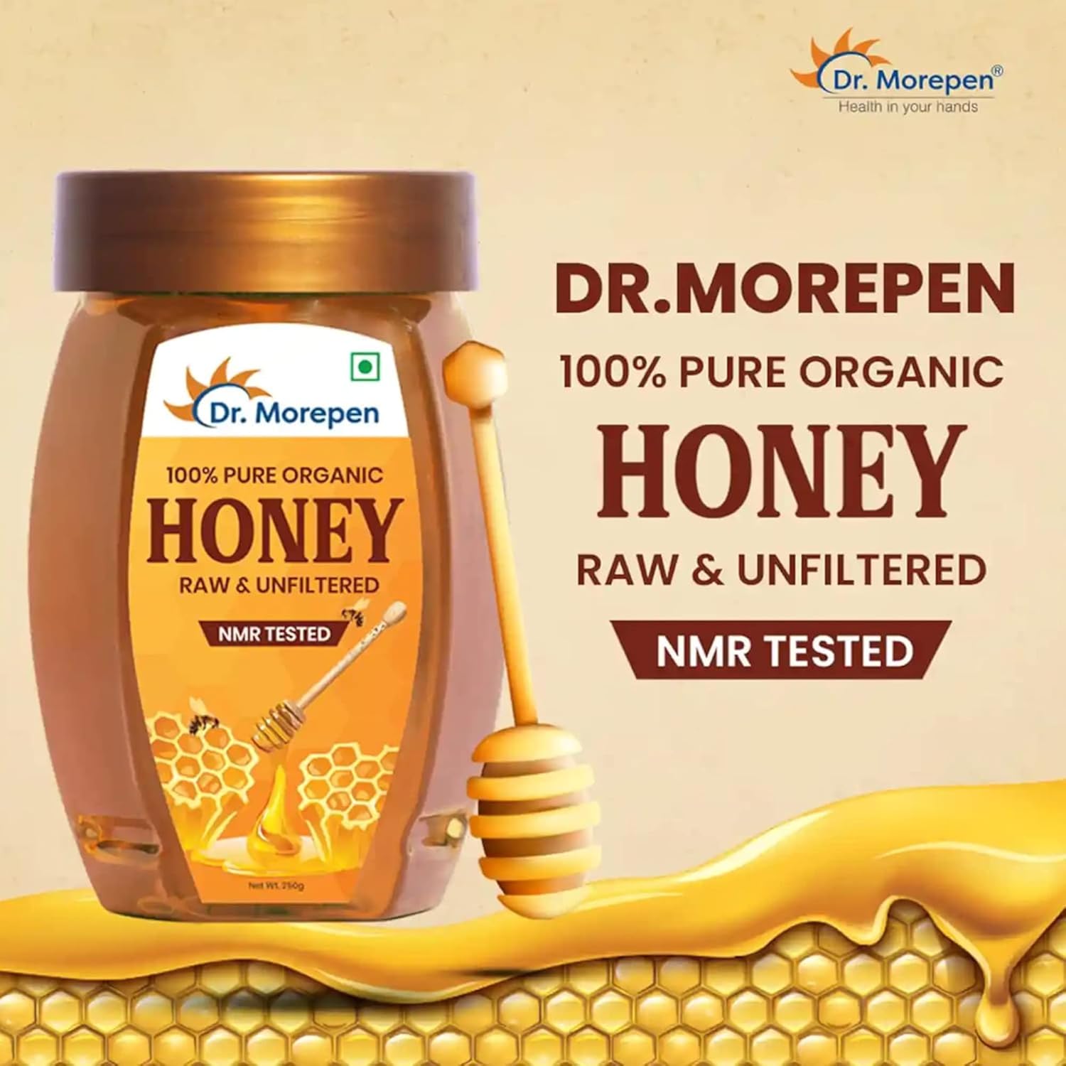 Dr. Morepen Natural & Pure Honey Nmr Tested & No Sugar Adulteration 250G Pack Of 2