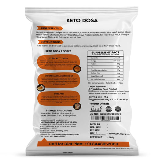NutroActive Keto Dosa Mix - 350 gm