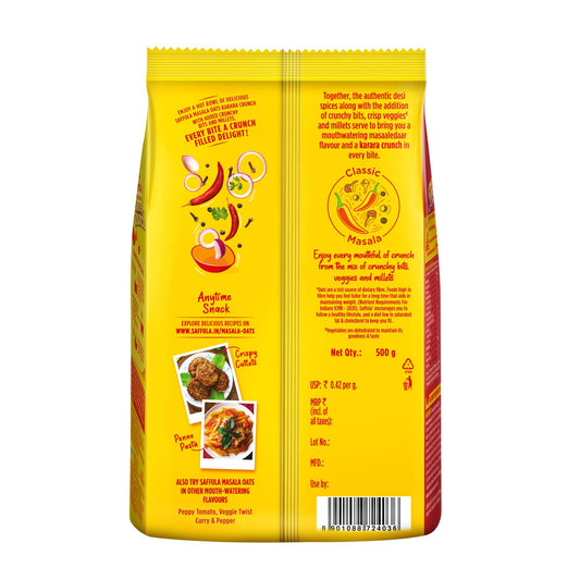 Saffola Karara Crunch Masala Oats - 500 gm