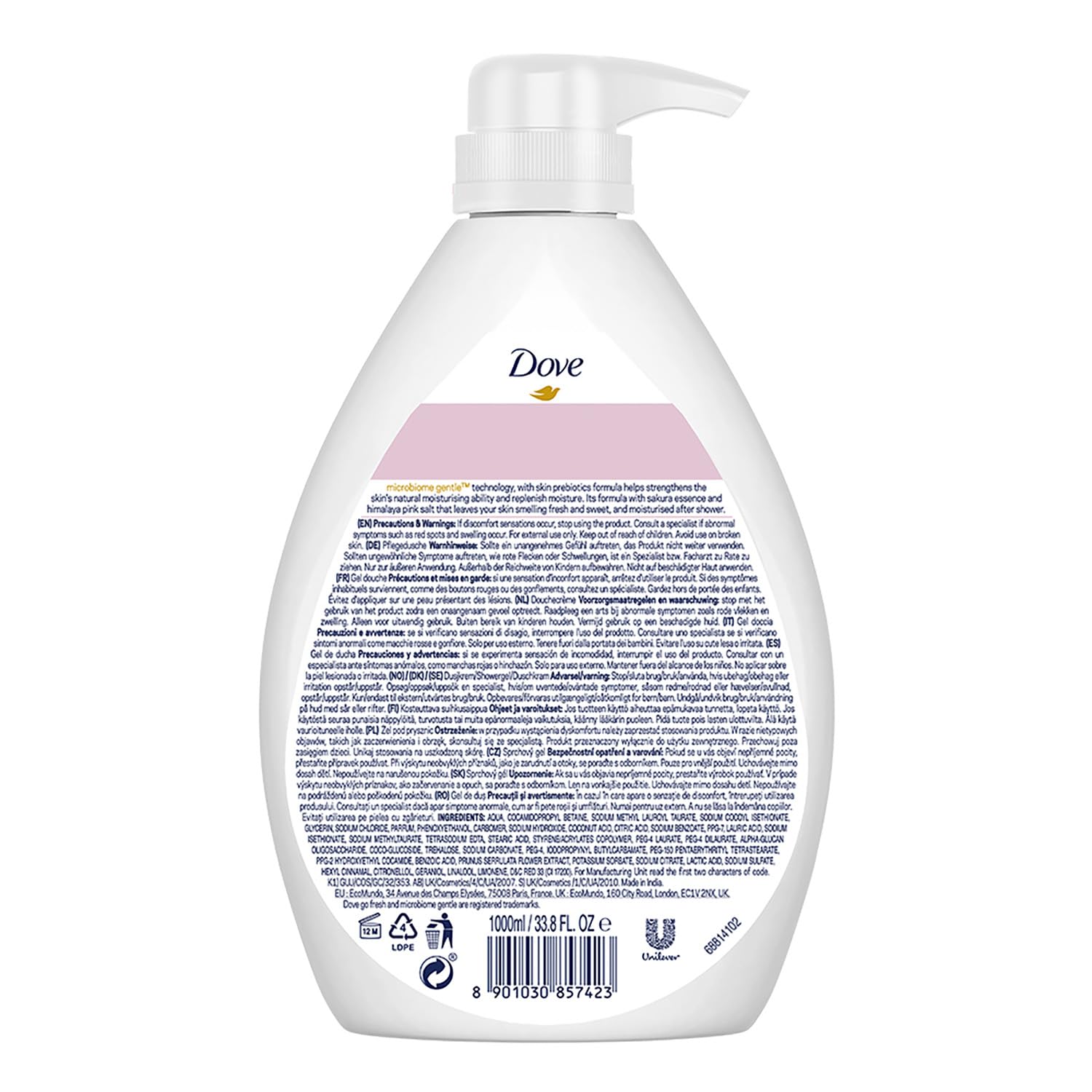 Dove Body Wash - Sakura Blossom Go Fresh - 1000 ml
