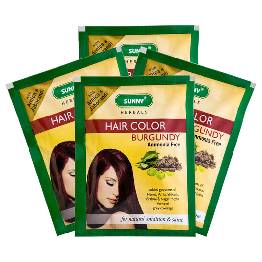 Bakson's Sunny Herbals Hair Color Burgundy - 20 gm - Pack of 2