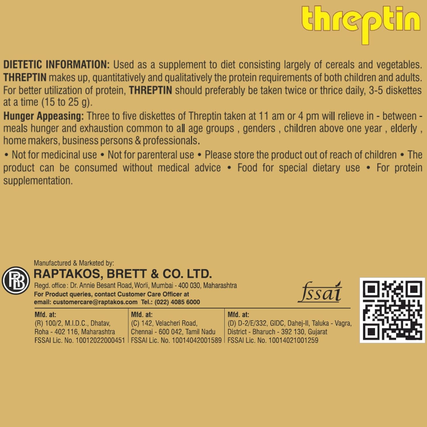 THREPTIN Diskettes Protein Biscuit High-Calorie Supplement with B-Vitamins Tin Pack