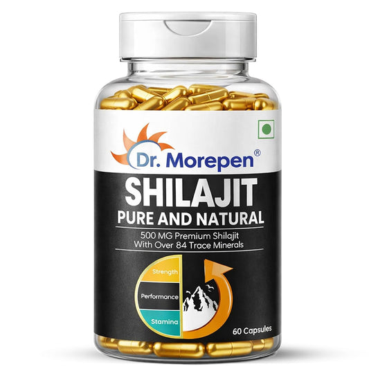 DR. MOREPEN Shilajit Capsules | Pure Himalayan Shila jit Extract Vegan 84 Minerals 60 Capsule Pack of 1