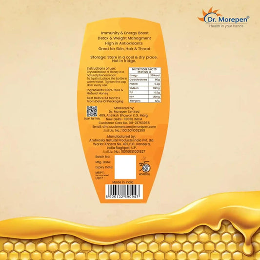 Dr. Morepen Natural & Pure Honey Nmr Tested & No Sugar Adulteration 250G Pack Of 2