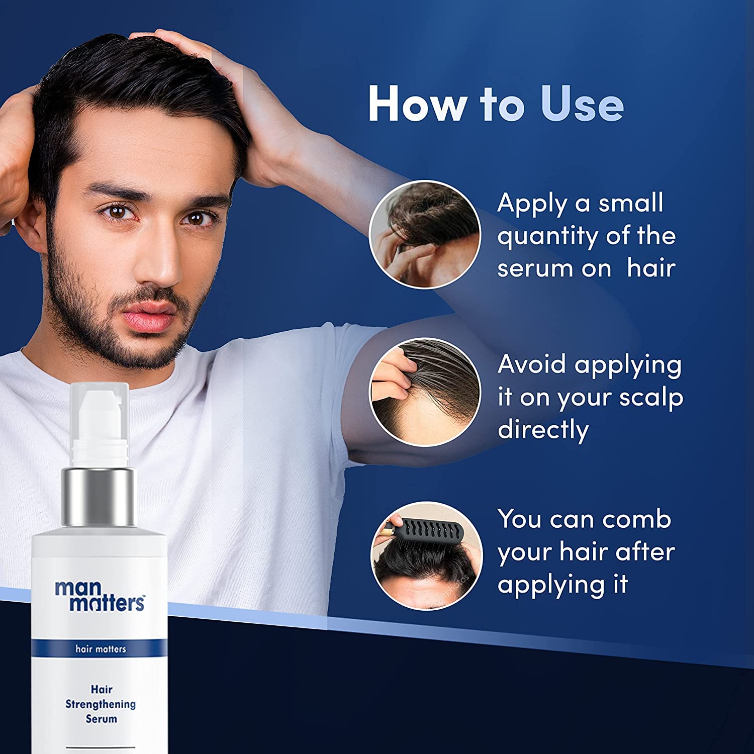 Man Matters Hair Strengthening Serum for Men With Argan & Jojoba Oil - 90 ml