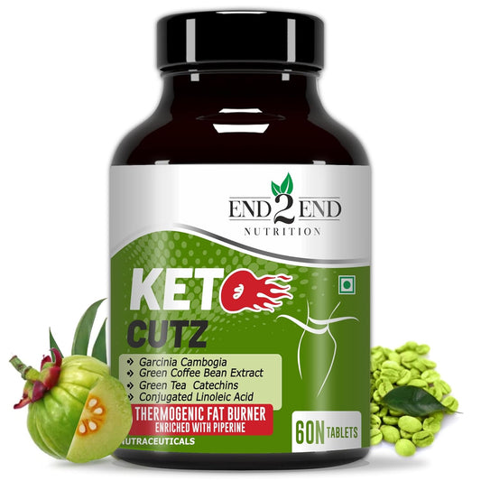 End2End Nutrition Keto Cutz Fat Burner For Weight Loss Tablets - 60 tabs