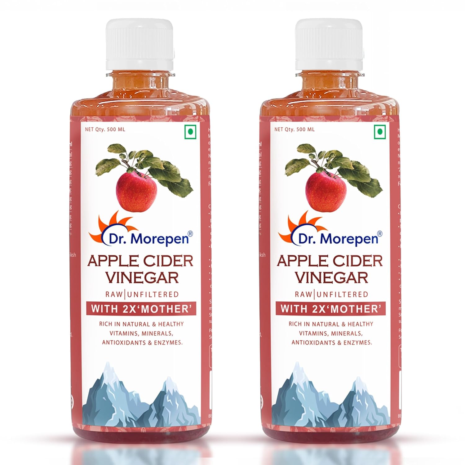 Dr. Morepen Apple Cider Vinegar With 2x Mother for Weight Management, Immunity, Skin & Hair - 500 ml