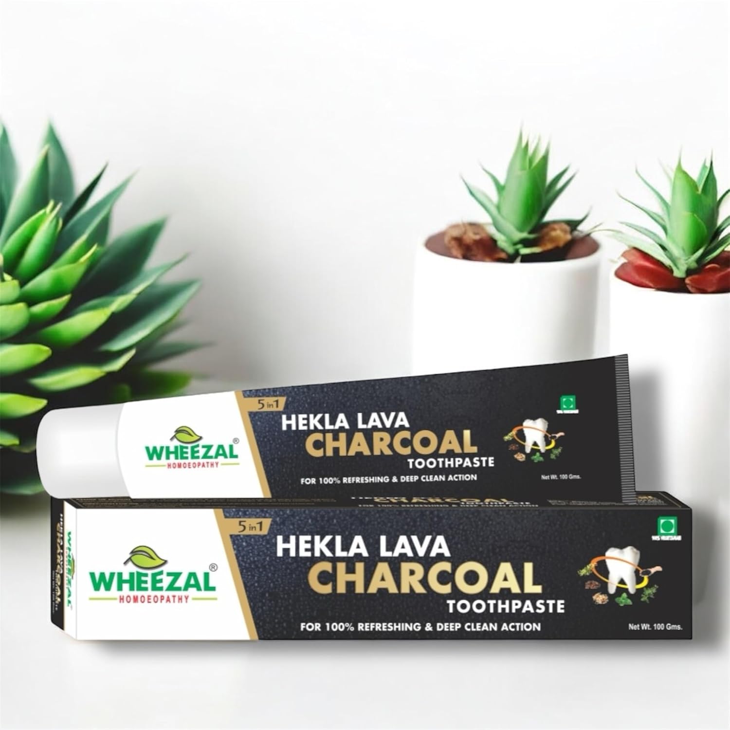 Wheezal Hekla Lava Charcoal Toothpaste - 100 gm