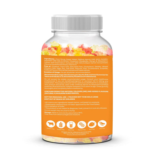 Dr. Morepen Bone Support Gummies with Calcium + Vitamin D For Muscle Functions, Calcium Absorption, Bones & Teeth - 60 Gummies