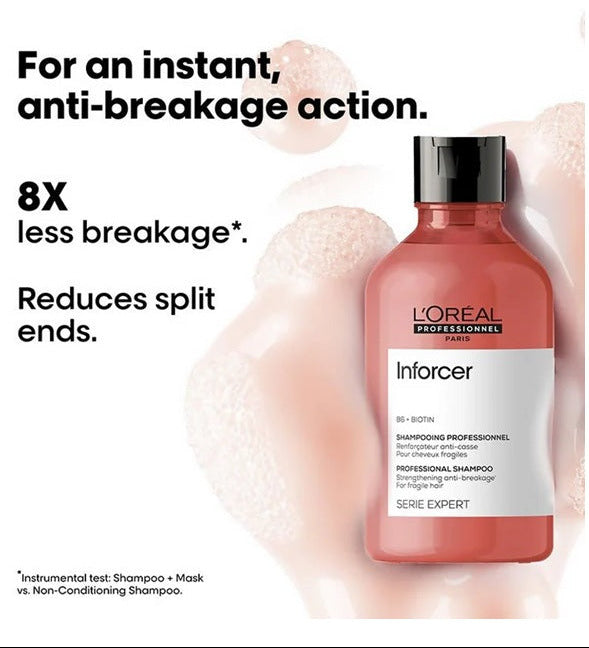 LOreal Professionnel Inforcer Shampoo For Reduced Hair Breakage With Biotin & Vitamin B6 300 ml