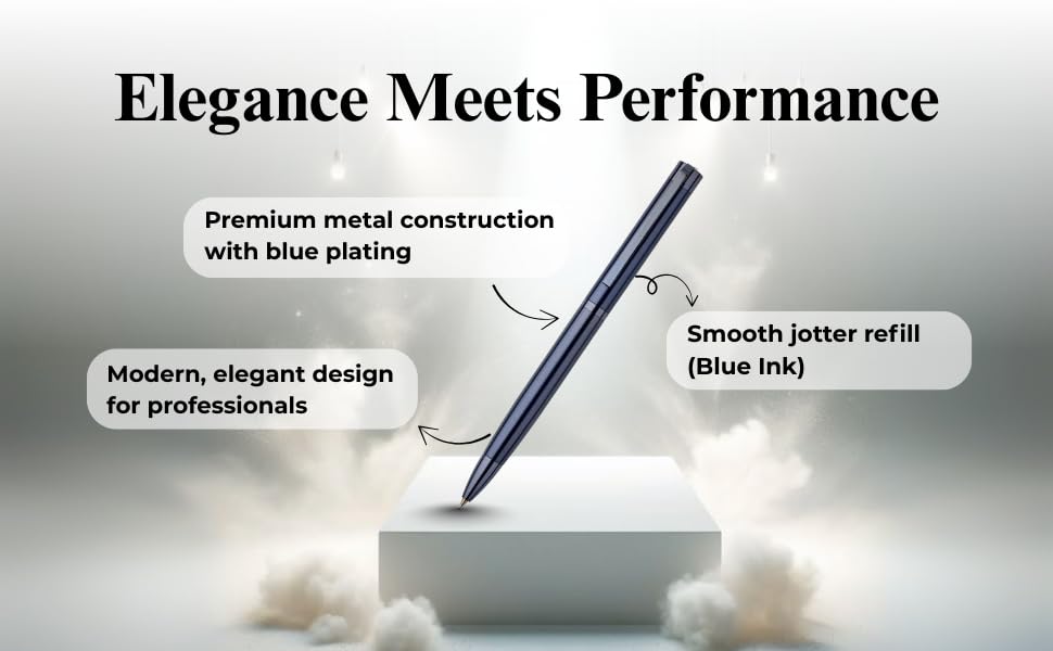 Submarine 1012 Blue Plate Premium Ball Pen, Metal Body With Blue Ink Jotter Refill,