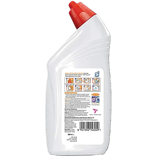 Harpic White & Shine Disinfectant Toilet Cleaner Bleach, 500 ml