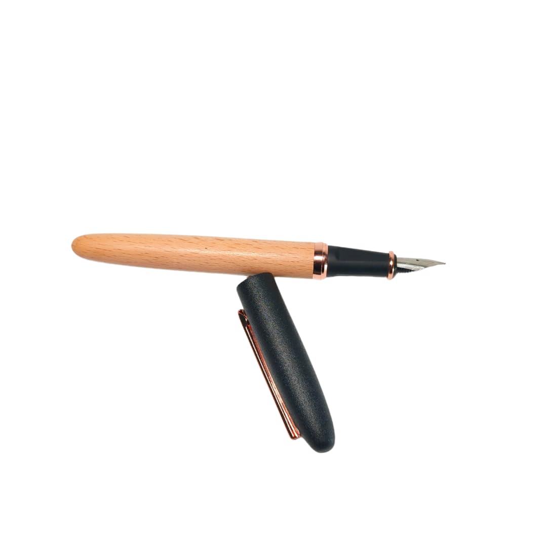 Submarine 1597 Premium Fountain Pen Wooden Finish with Matte Black Cap