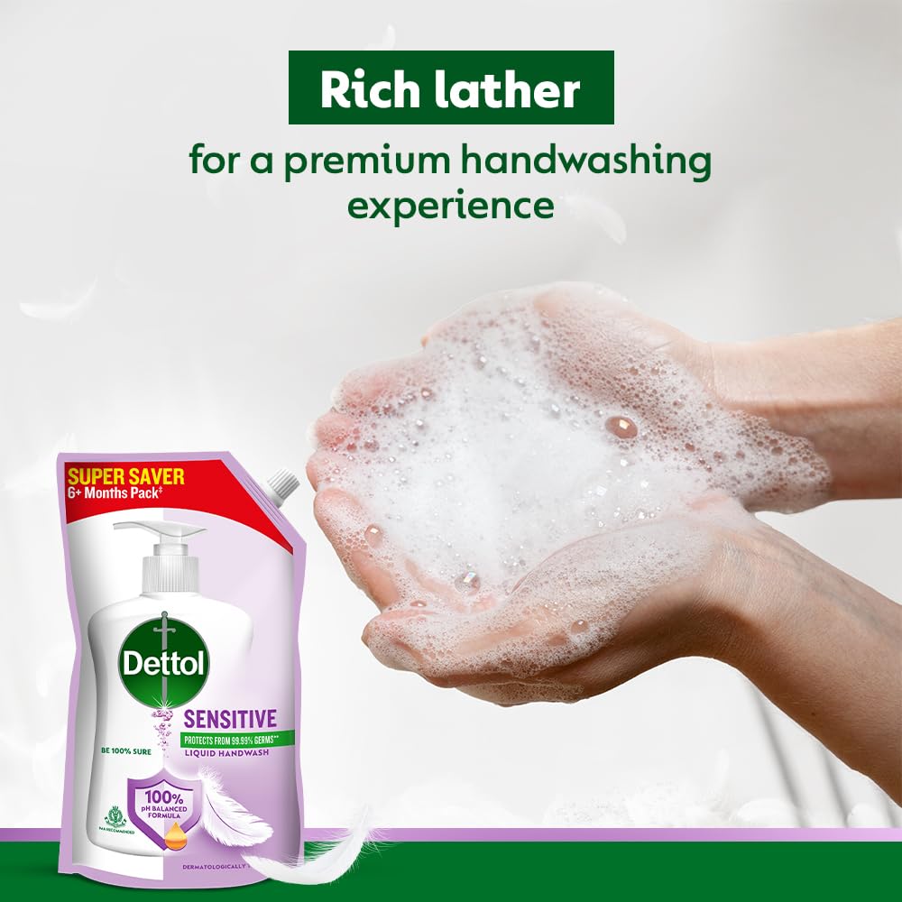Dettol Liquid Hand wash Refill, Sensitive, 675ml