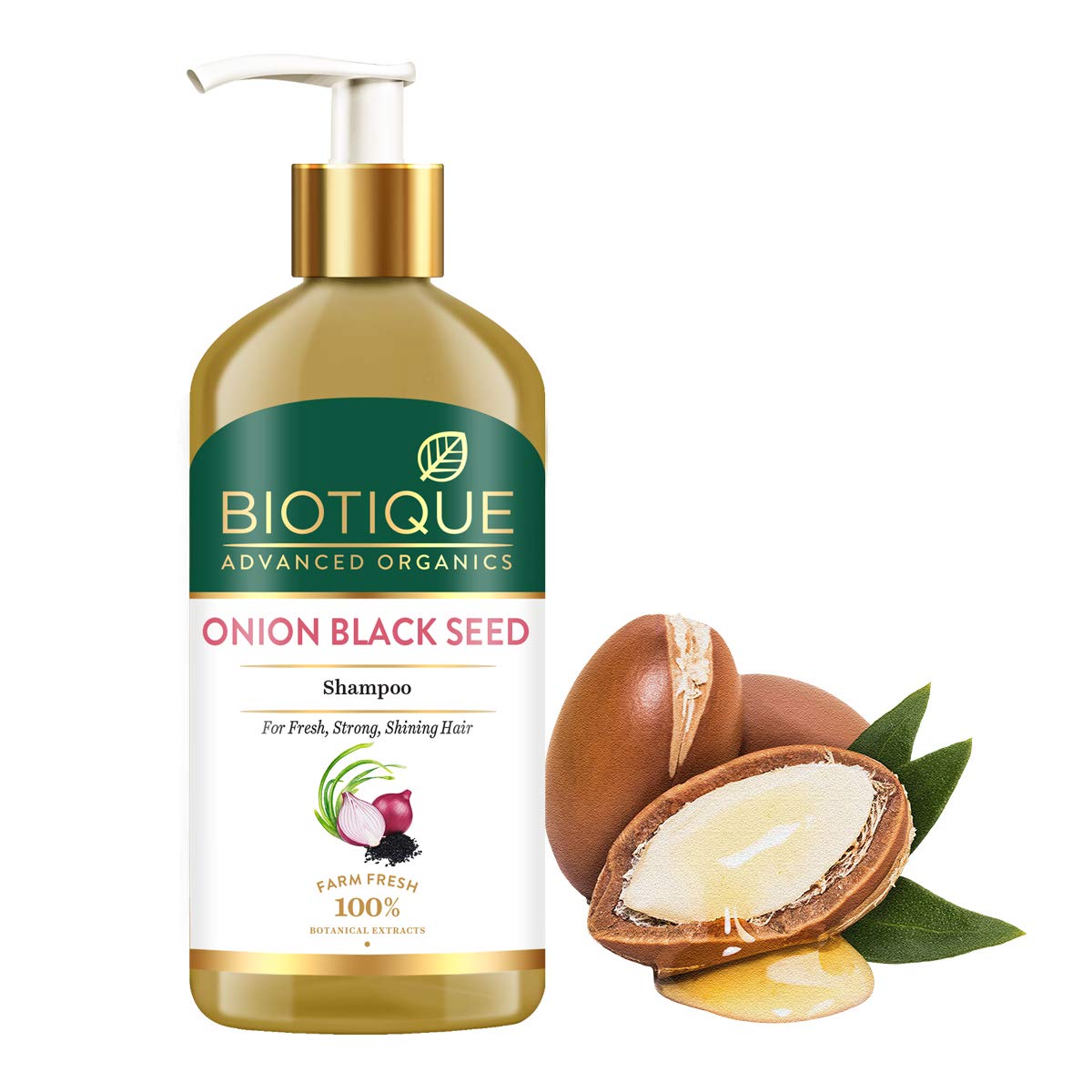 Biotique Onion Black Seed Shampoo For Fresh, Strong and Shining Hair | 300 ml