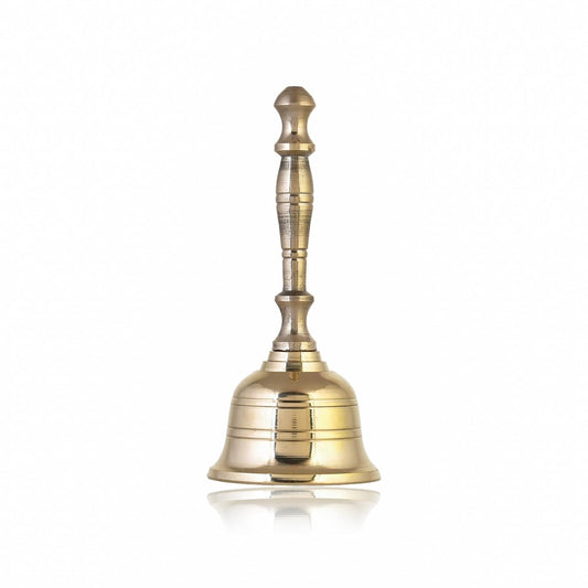 Brass Hand Bell for Pooja Ghanti for Mandir, Home and Office Temple Prayer Bell Ghanti for Decoration
