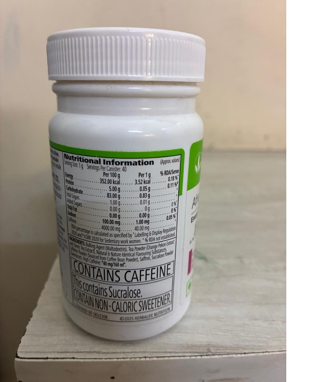 Herbalife Afresh Energy Drink [Kashmiri Kahwa Flavoured] 40g Each Pack of 2