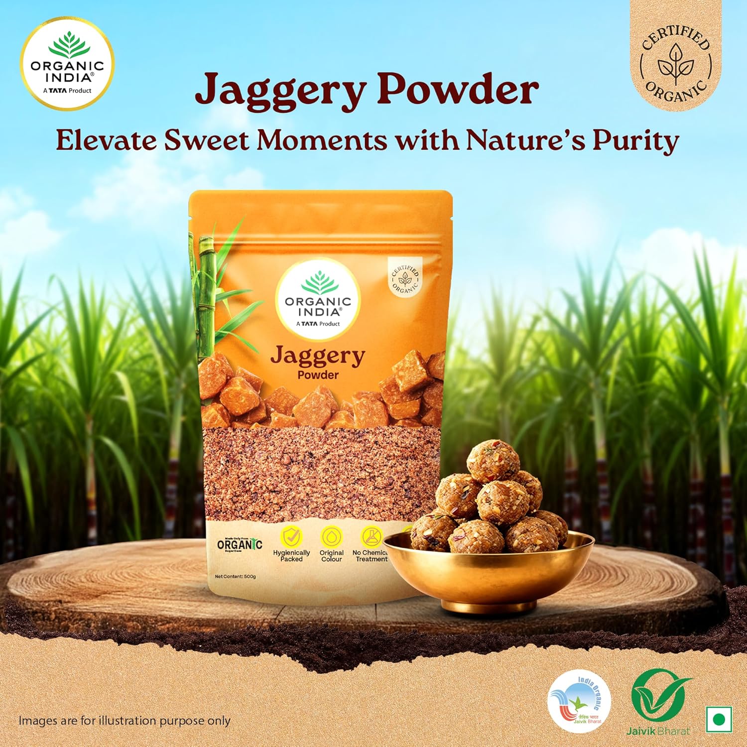 ORGANIC INDIA Jaggery Powder - 500G | Sugar Alternative
