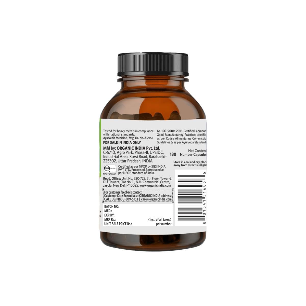 Organic India Liver-Kidney Care Veg | 180 Capsule