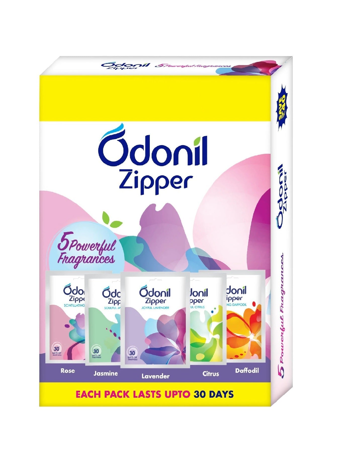 Odonil Zipper Bathroom Air Freshener Zipper Mix (10gx5)